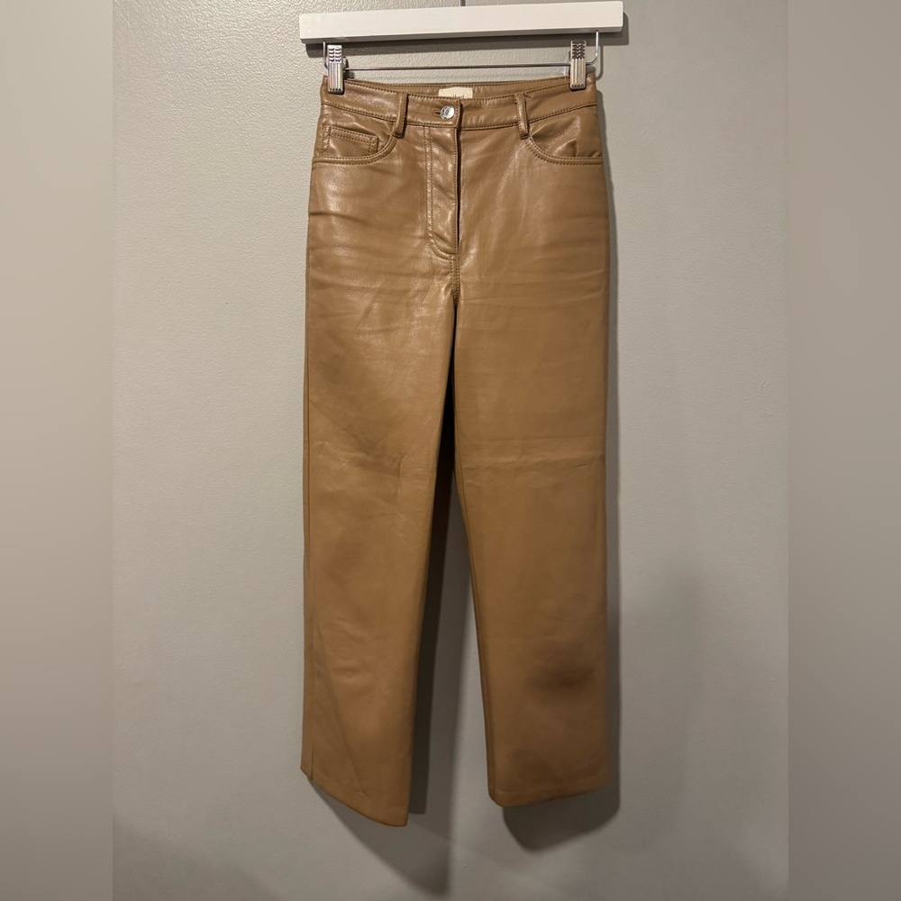 Wilfred Aritzia The Melina Faux Leather Pant in Mocha Size 00 - Picture 2 of 8